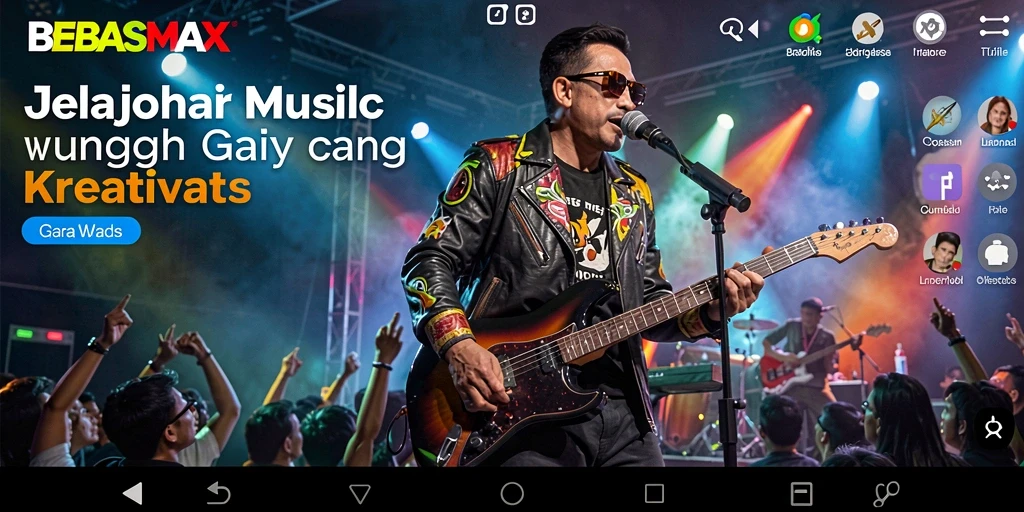 Tampilan gameplay BEBASMAX dengan musik dan interaksi pengguna.