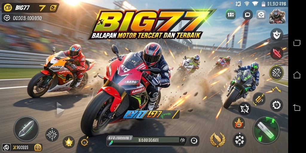 Tampilan gameplay balapan motor yang menegangkan dan penuh aksi.