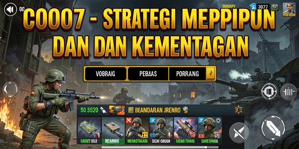 Screenshot C0077 menunjukkan aksi pertempuran strategi yang mendebarkan.