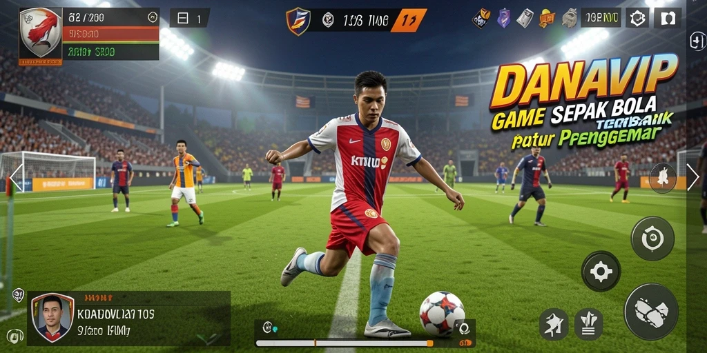 Tampilan gameplay intens di lapangan sepak bola.