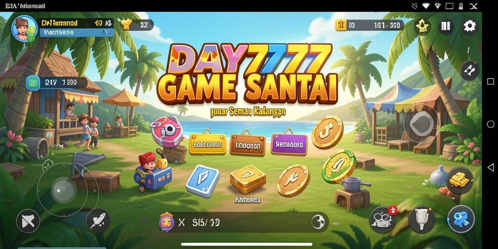 Tampilan gameplay DAY777 yang cerah dan menghibur.
