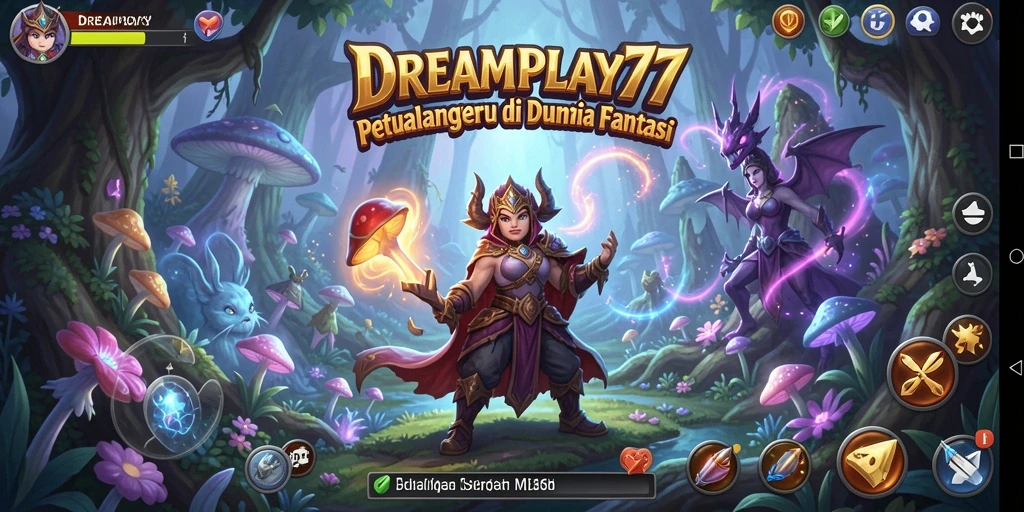 Screenshot utama menampilkan gameplay mendebarkan di dunia fantasi.