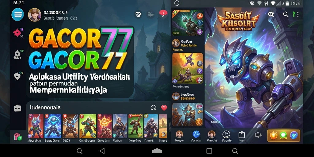Screenshot utama GACOR77 menampilkan antarmuka pengguna yang menarik.