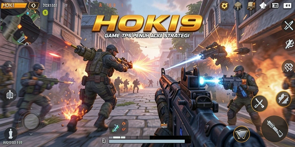 Screenshot gameplay HOKI9 dengan aksi tembak-menembak seru.