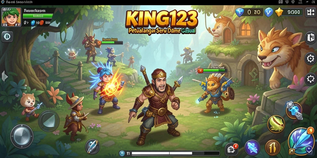Tampilan gameplay KING123 yang penuh warna dan menarik.