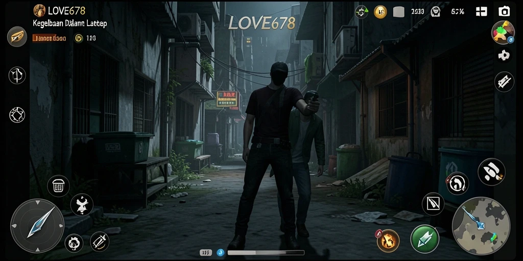 Gameplay LOVE678 yang mencekam dengan elemen horor yang intens.