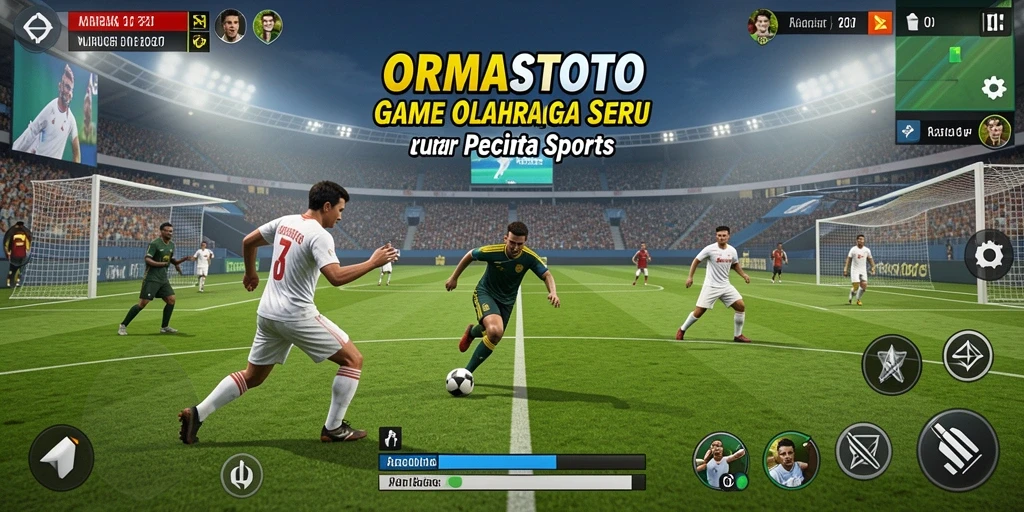 Tampilan utama gameplay ORMASTOTO dengan aksi olahraga yang intens.