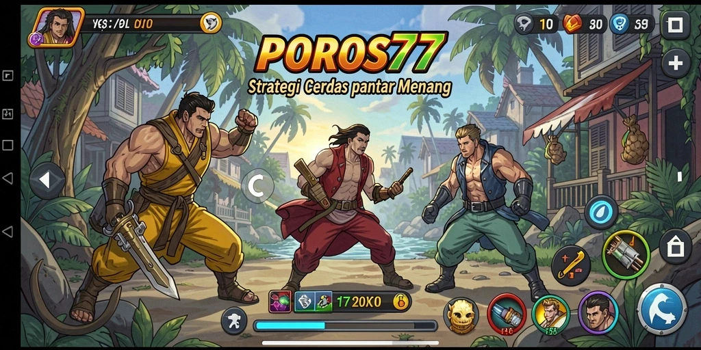 Tampilan gameplay POROS77 yang menegangkan dalam aksi strategi.