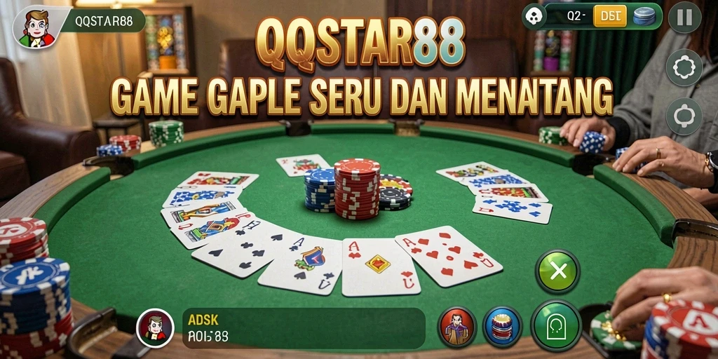 Tampilan gameplay Gaple yang seru dan interaktif di QQSTAR88.