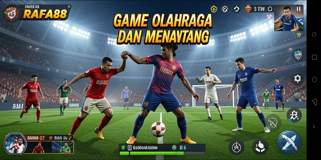 Screenshot gameplay RAFA88 menunjukkan aksi penuh semangat dalam olahraga.