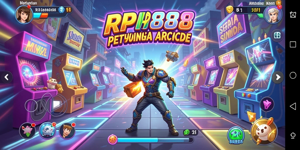 Tangkapan layar utama RP888 menampilkan aksi gameplay seru di dunia Arcade.