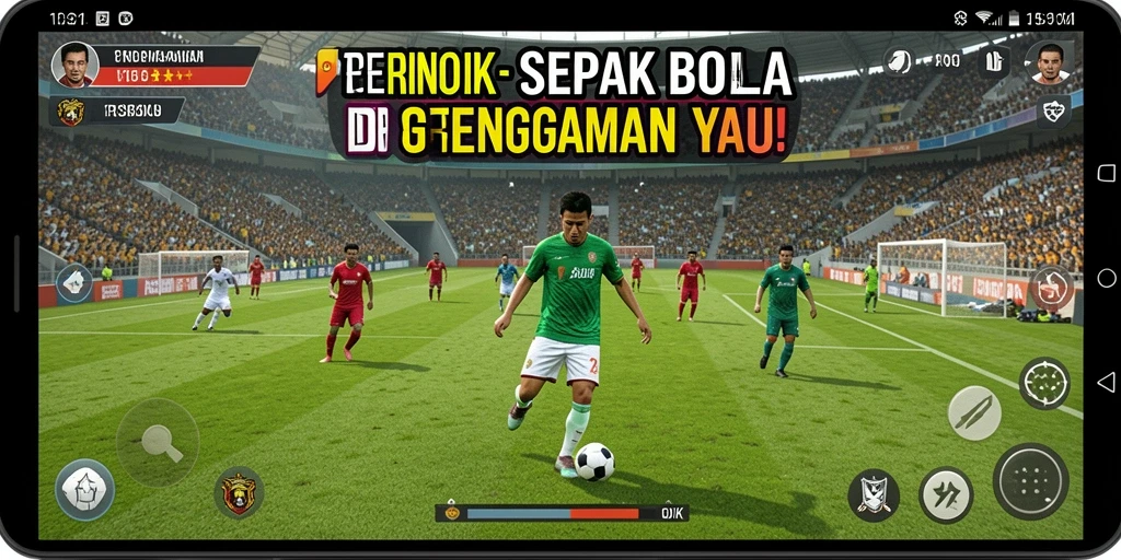 Tampilan gameplay RSNOK yang menawan dan penuh aksi sepak bola.