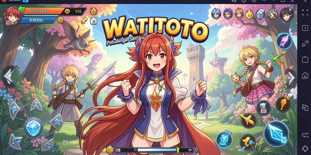 Screenshot WATITOTO menampilkan pertarungan seru di dunia anime.